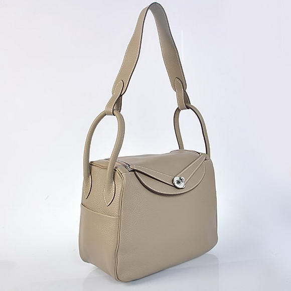 High Quality Replica Hermes Lindy 30CM Havanne Handbags 1057 Grey Leather Silver Hardware